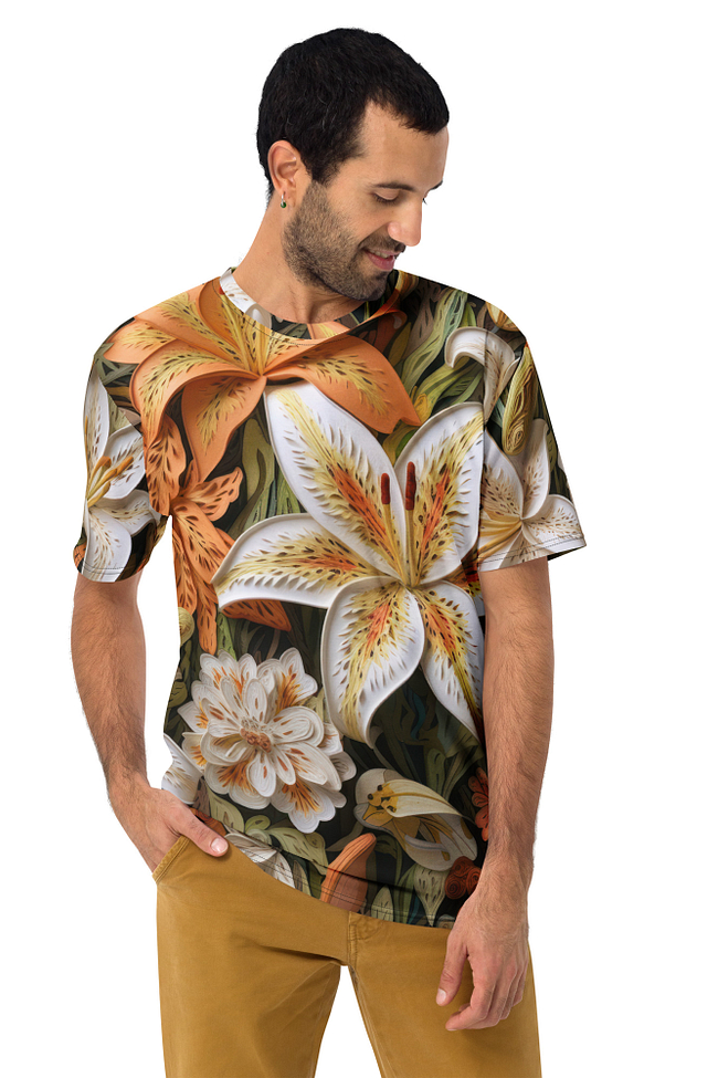 yellow Lilly Uni-Sex All Over Print T-Shirt
