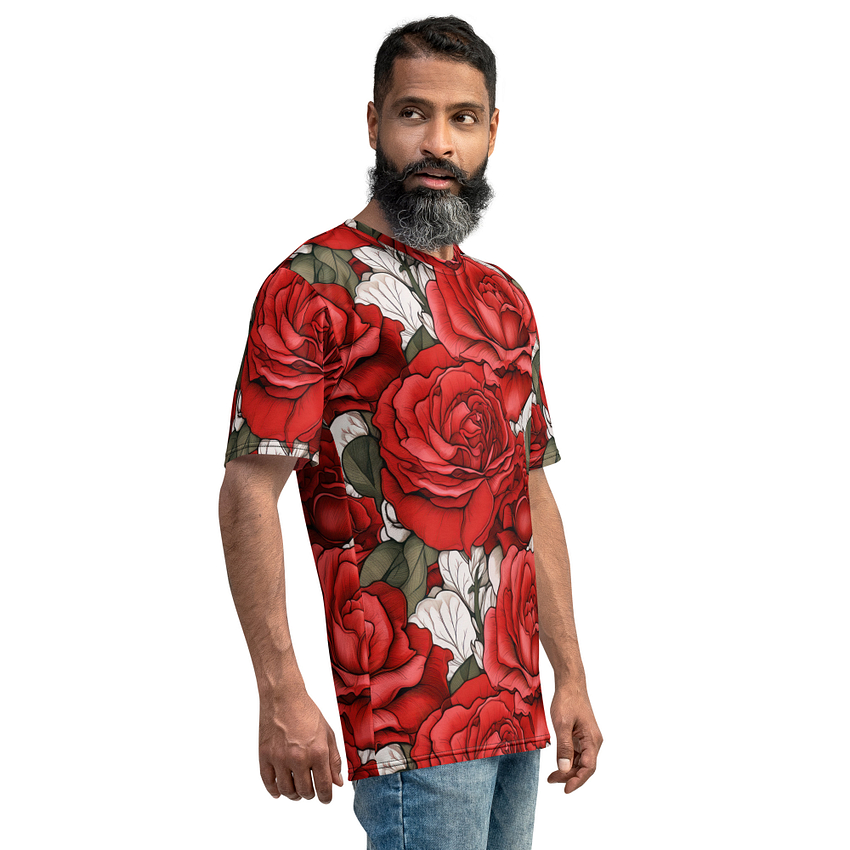 Red Roses Uni-Sex All Over Print T-Shirt