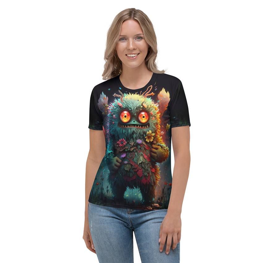 Cute Swamp Monster All Over Uni-Sex T-Shirt