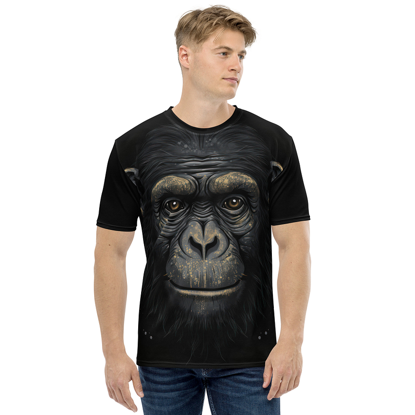 Chimpanzee Gorilla Monkey All Over Print Uni-Sex T-Shirt