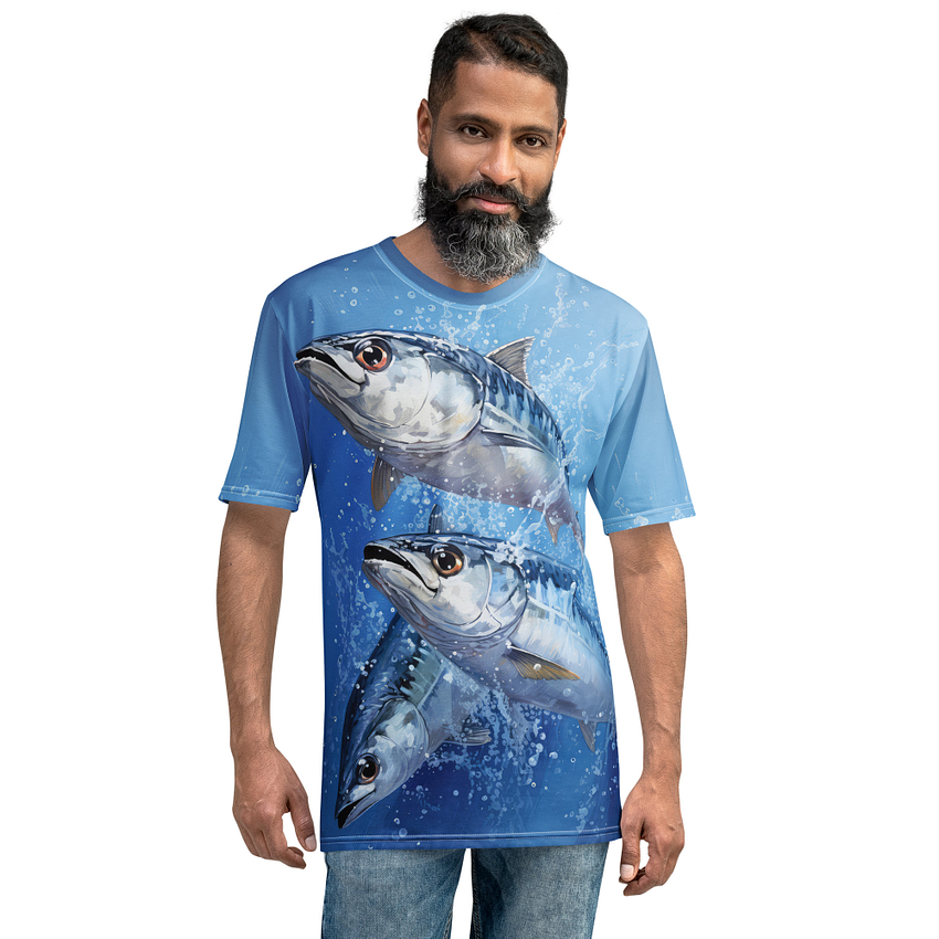 Fishing Fish Mackerel All Over Print Uni-Sex T-Shirt