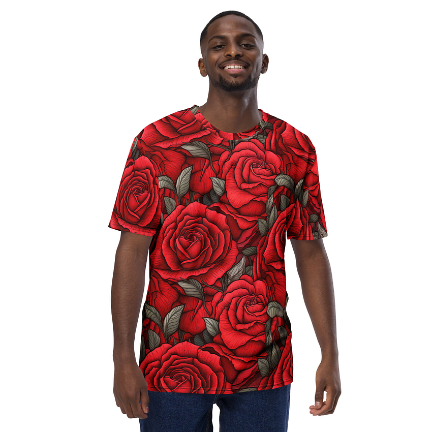 Red Roses Uni-Sex All Over Print T-Shirt